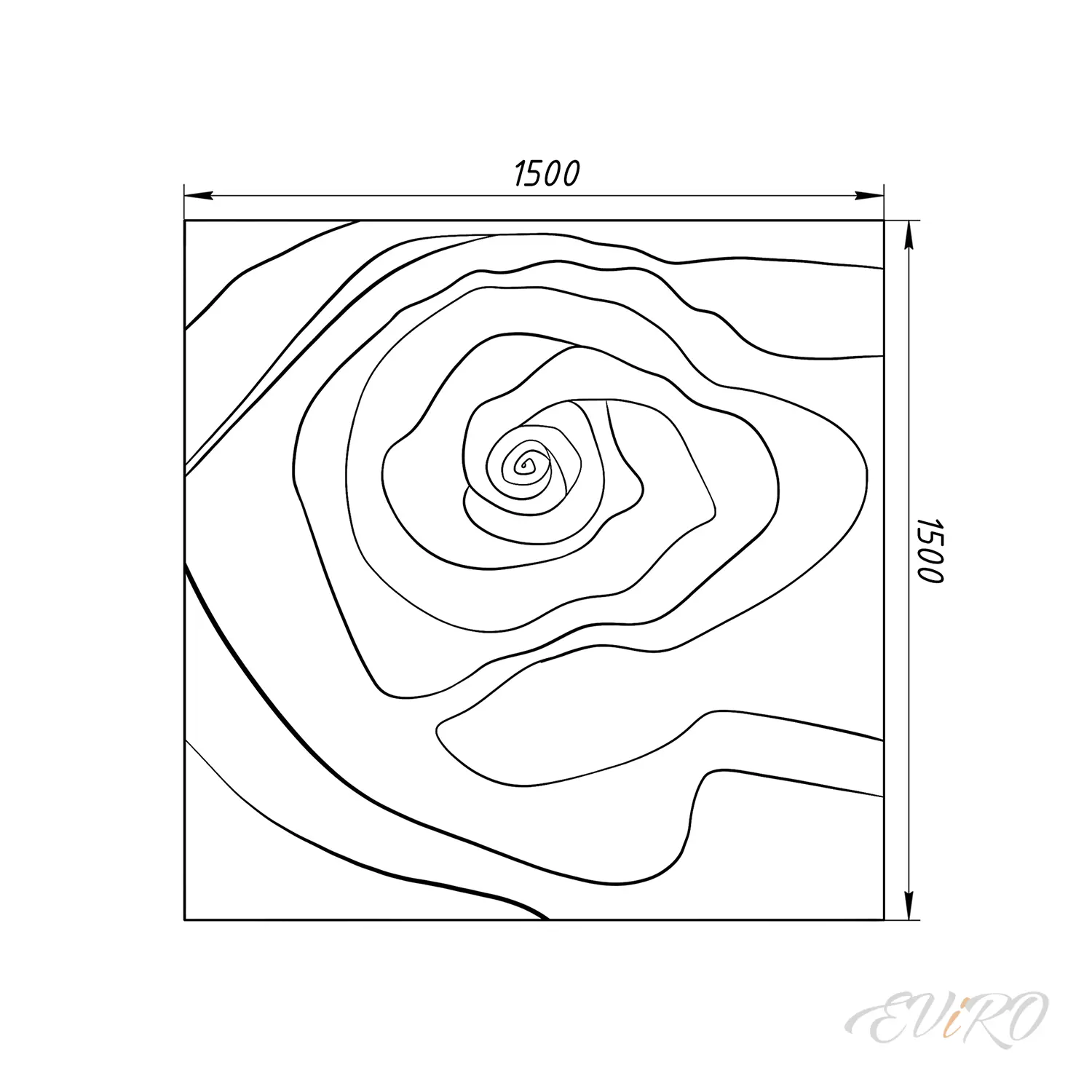 Гипсовый 3D барельеф EViRO Rose 