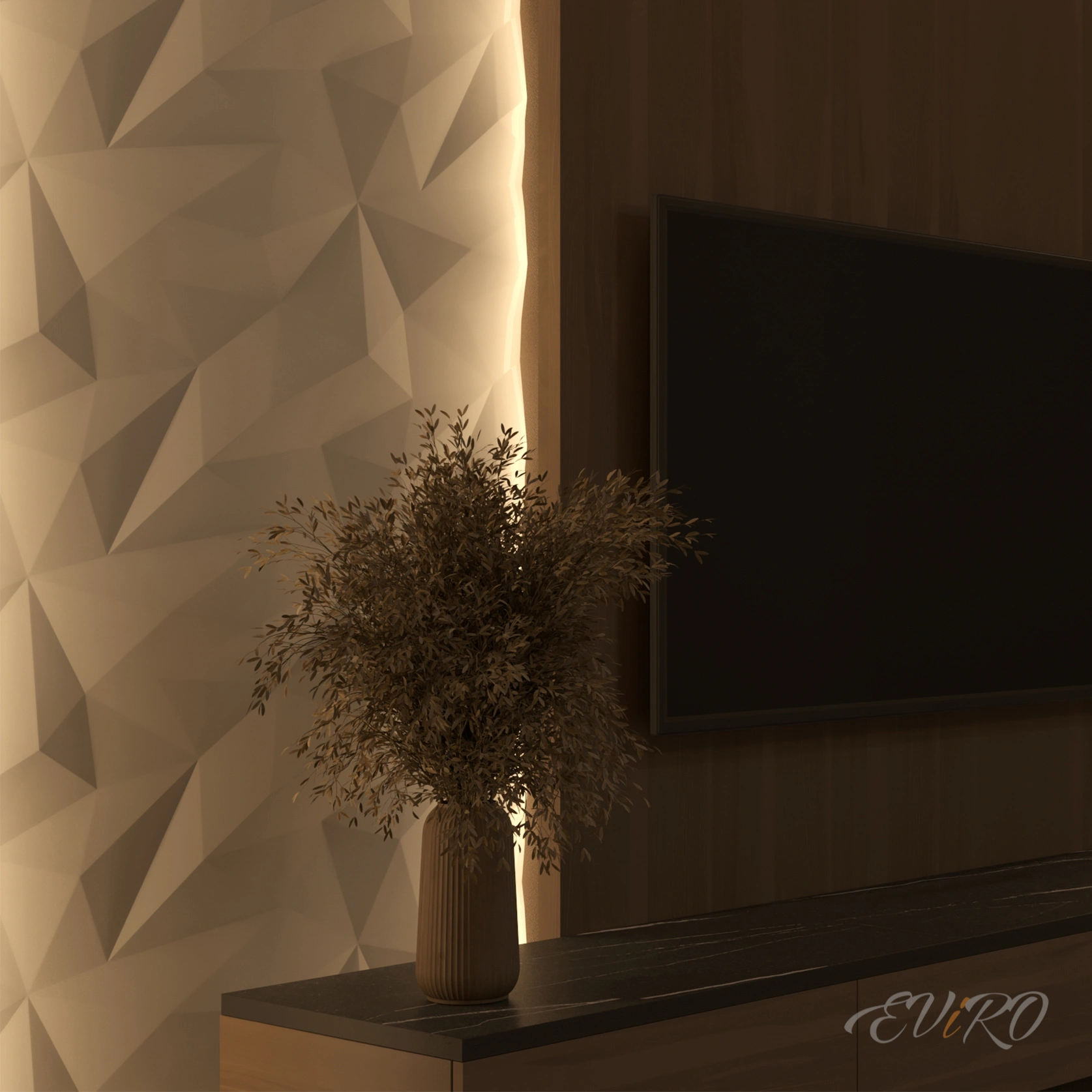 Гипсовая 3D панель EViRO Кристаллы 50