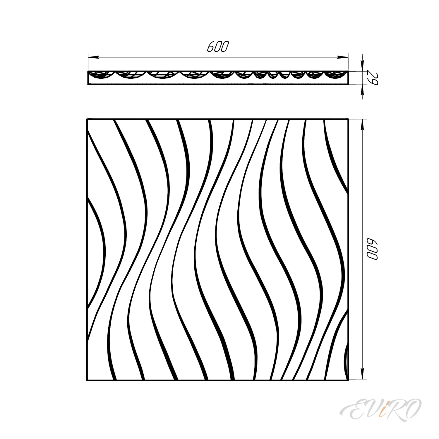 Гипсовая 3D панель EViRO Waterfall