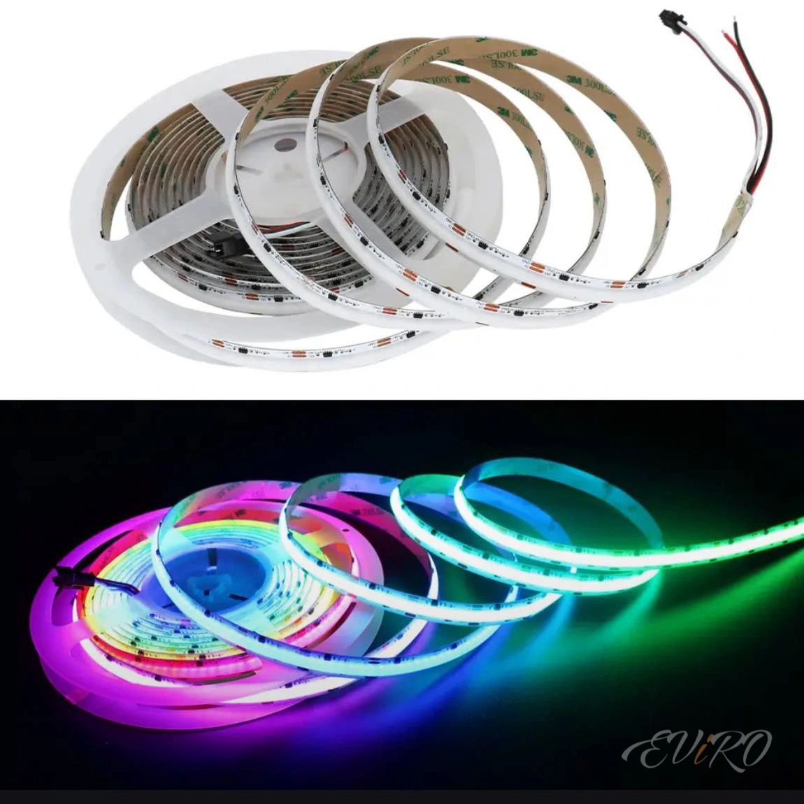 Светодиодная лента адресная RGB COB, 720 led, 24V, 21W, IP20, комплект