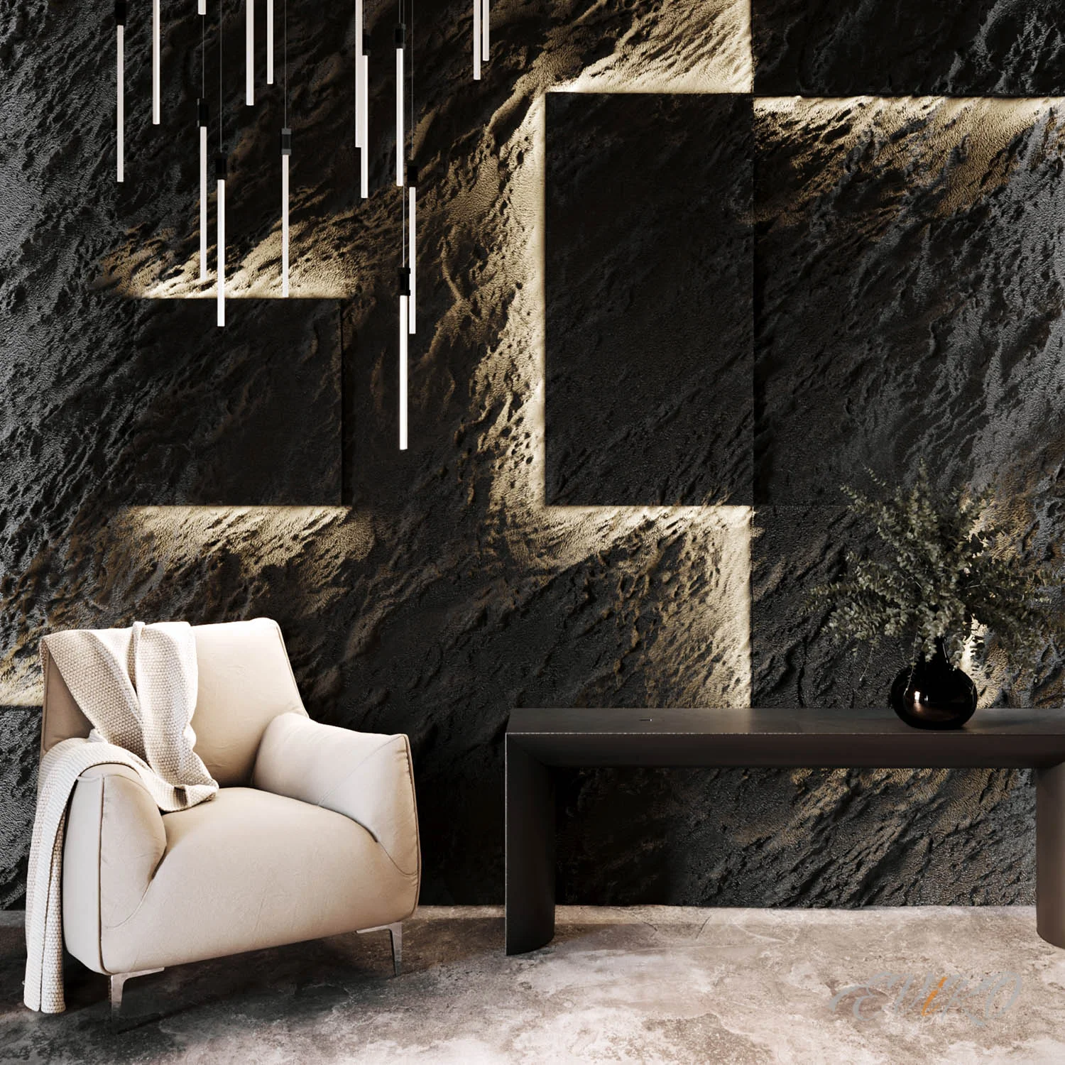 Гипсовая 3D панель EViRO Stone Slab LED