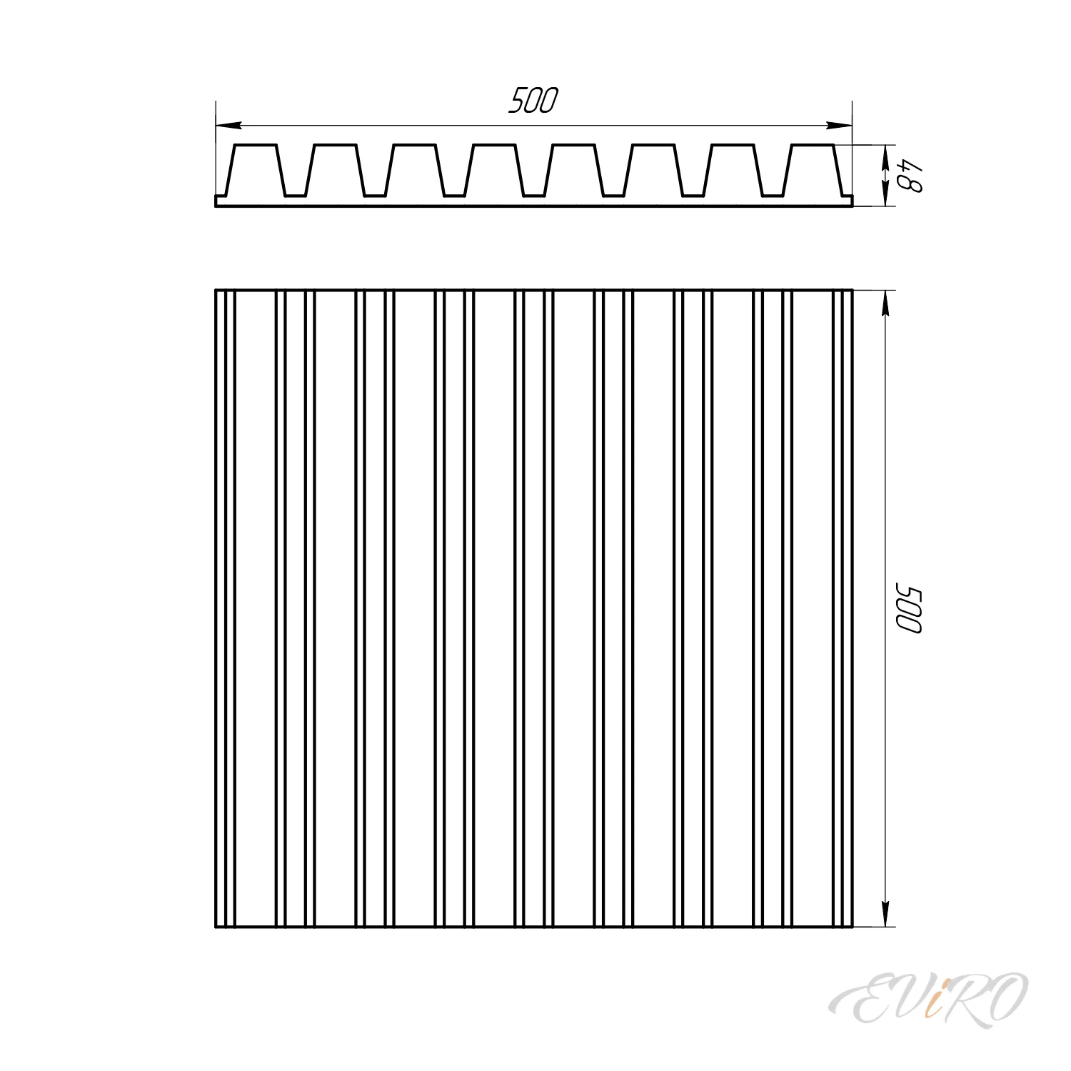 Стеновая панель с 3d эффектом Рейки