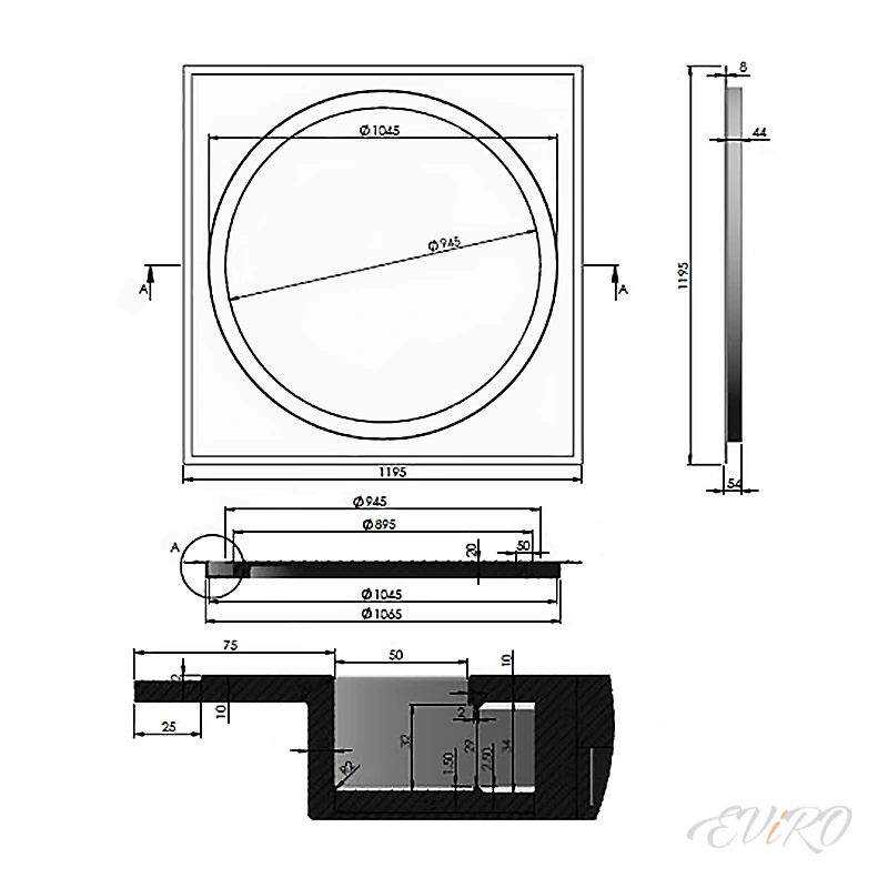 Встраиваемый круговой светильник EViRO ВКС арт. 1195s