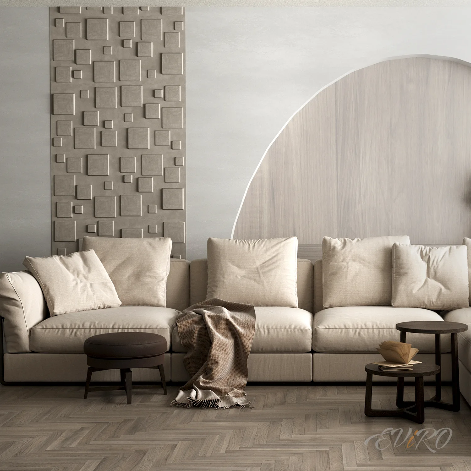 Гипсовая 3D панель EViRO Квадраты мелкие