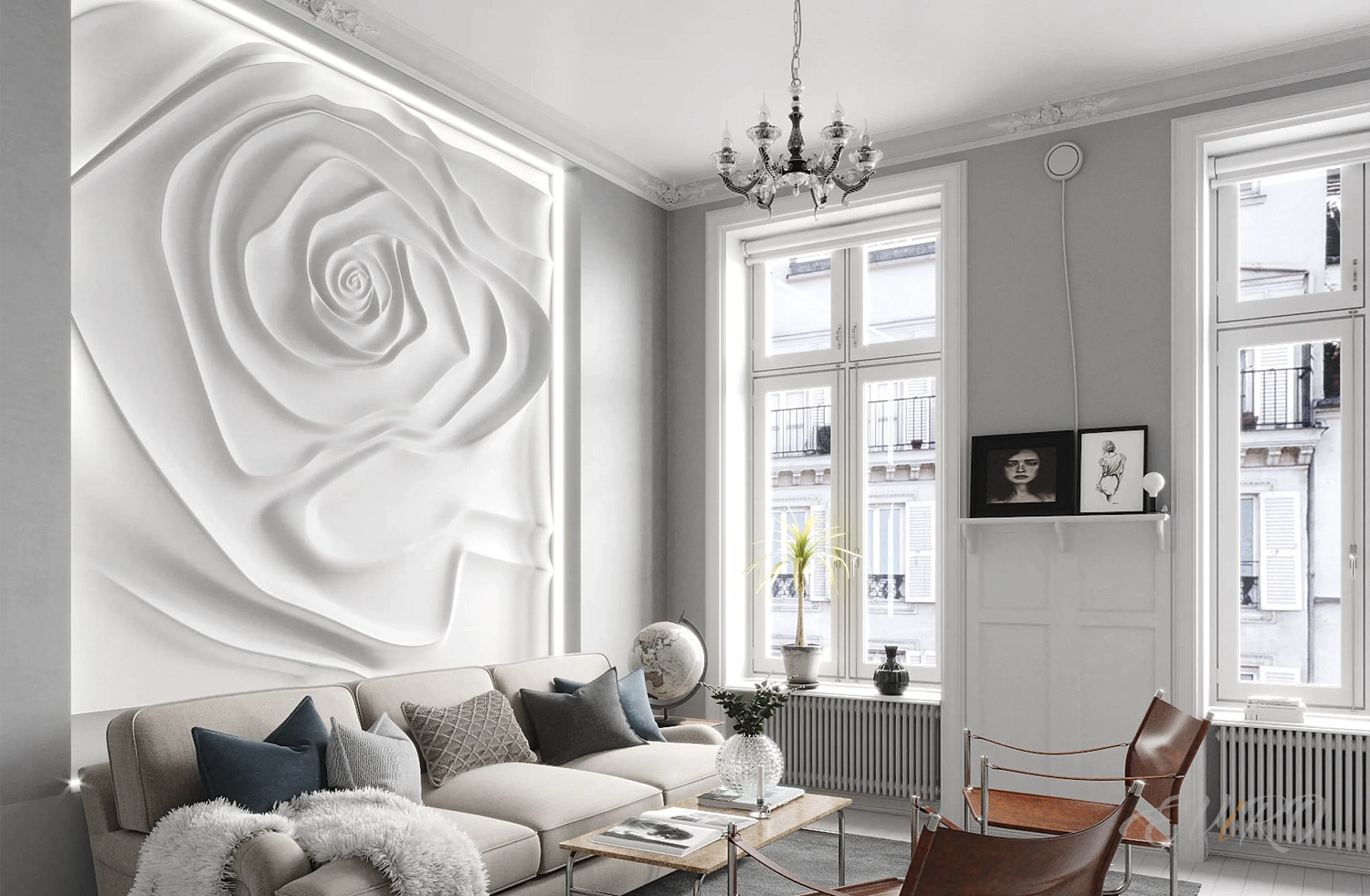 Гипсовый 3D барельеф EViRO Rose 